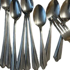 17 Piece WB/W WBW1 Stainless WBW Art Deco Modern Mid Century Flatware Silverware